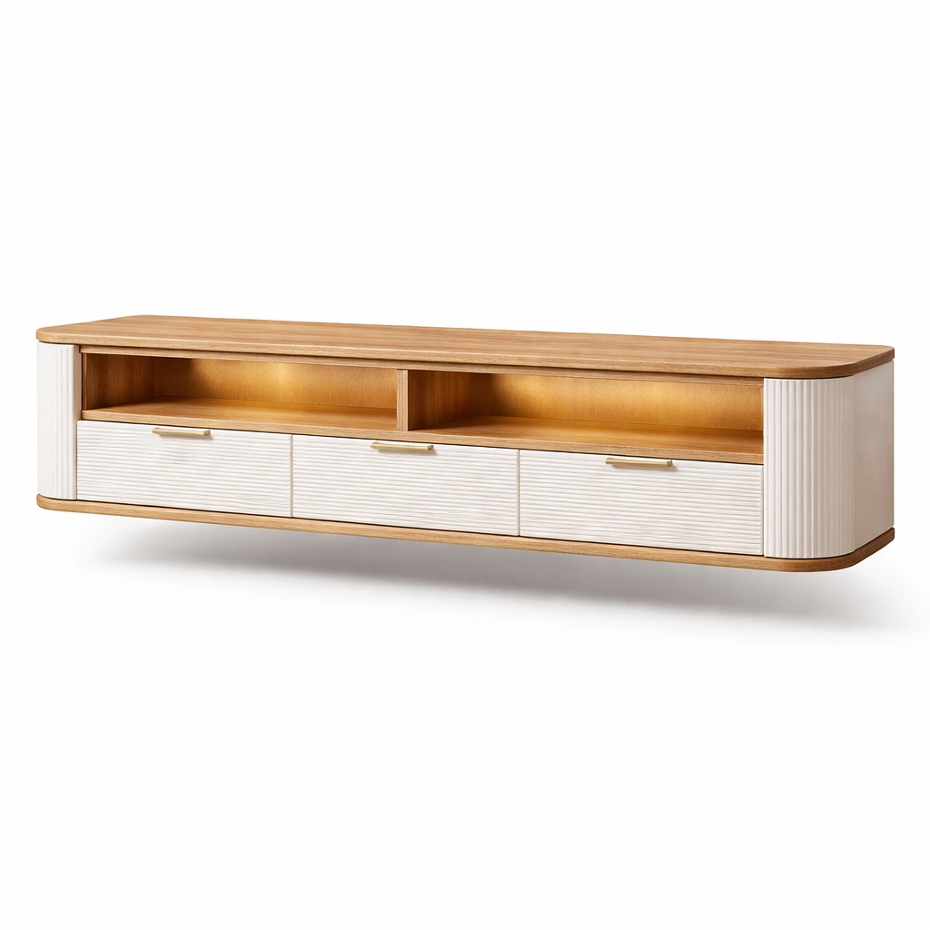 TV Schrank mit Beleuchtung und Stauraum-Olvique